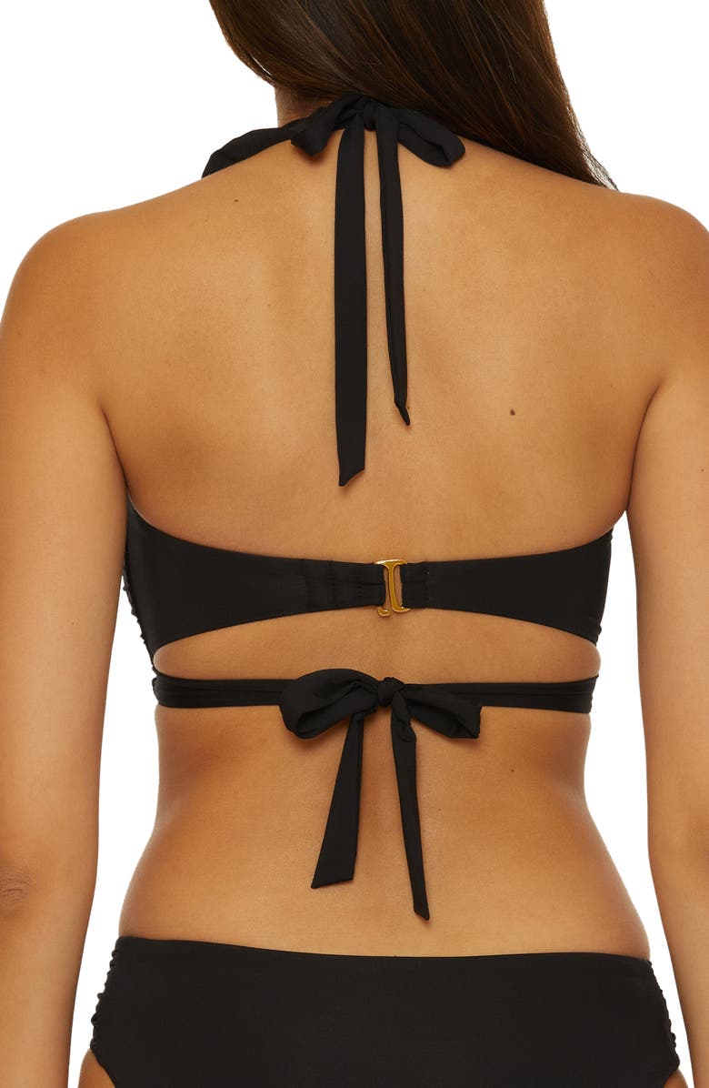 Soluna Buckle Up Bandeau Bikini Top, Alternate, color, Black