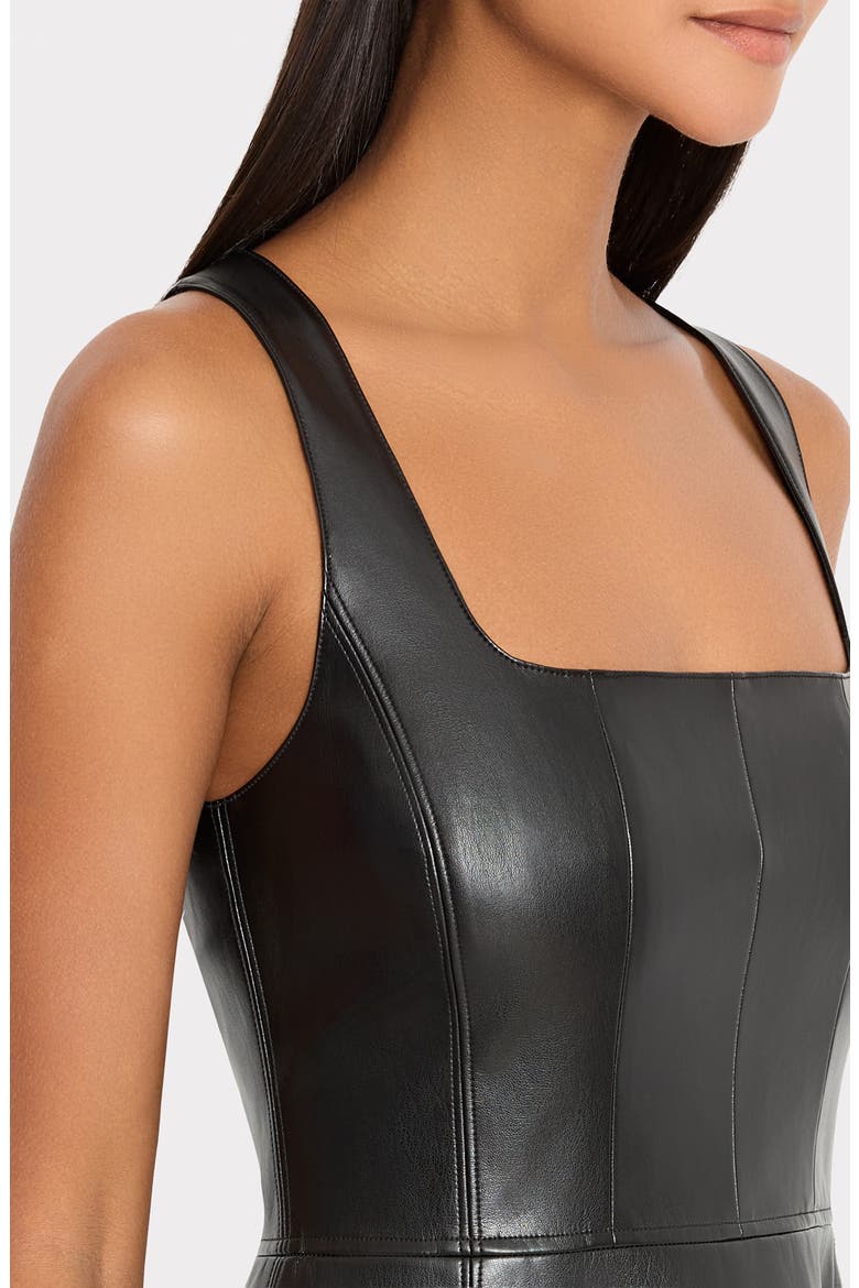 Faux Leather Minidress, Alternate, color, BLACK