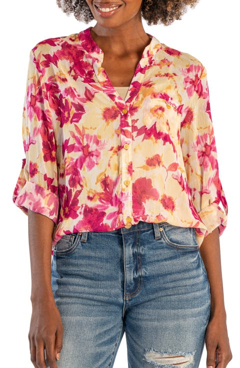 Jasmine Chiffon Button-Up Shirt