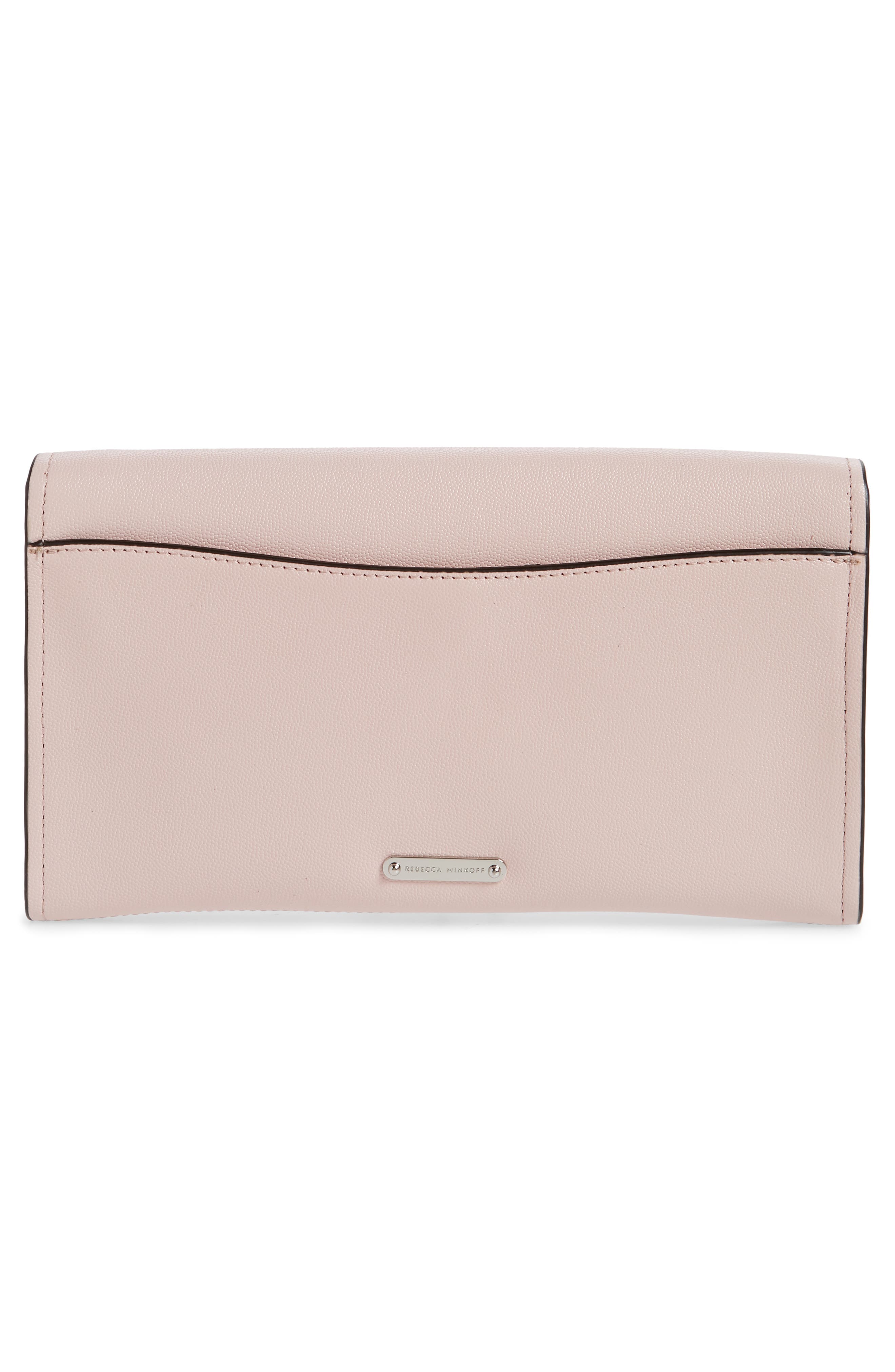 Jean Leather Clutch, Alternate, color, PEONY PINK