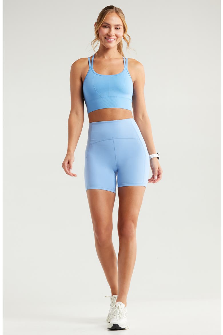 Studio Luxe Pocket Bike Shorts, Alternate, color, BLUE AZURINE