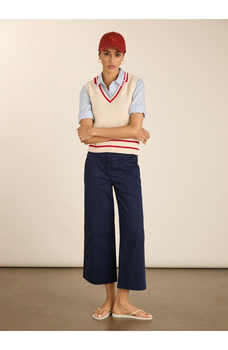 81043072 Agnes Ecotec Knitted Vest, Alternate, color, Cream & Crimson