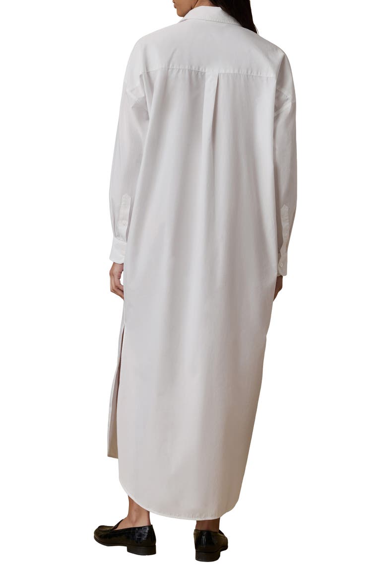 Coastal Rio Long Sleeve Organic Cotton Poplin Maxi Shirtdress, Alternate, color, WHITE