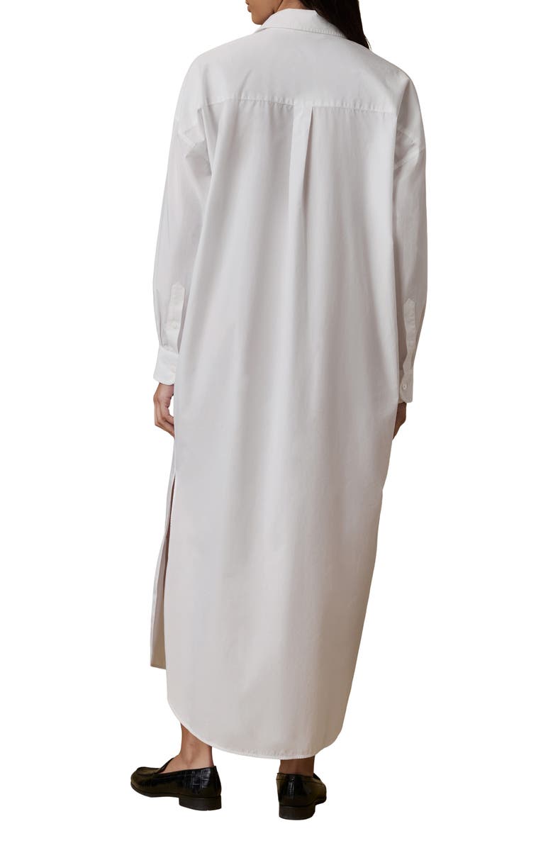 Faherty Coastal Rio Long Sleeve Organic Cotton Poplin Maxi Shirtdress, Alternate, color, White