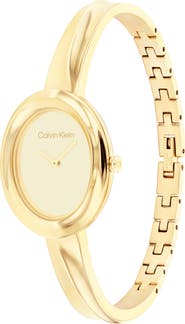 Calvin Klein Twisted Bezel Quartz Bangle Watch, 24mm