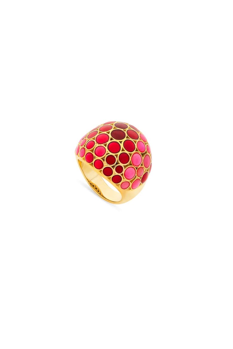 Bubble Signature Gold Vermeil Ring, Main, color, Red