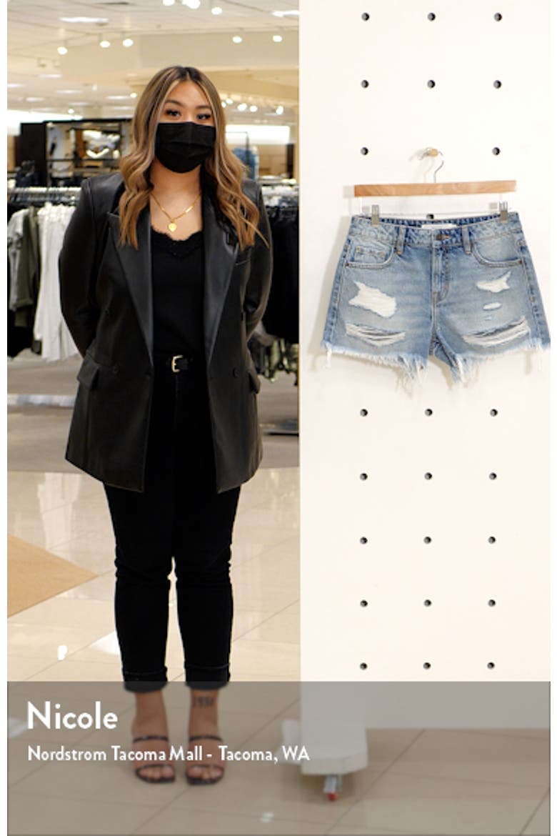 Distressed Boyfriend Denim Shorts video