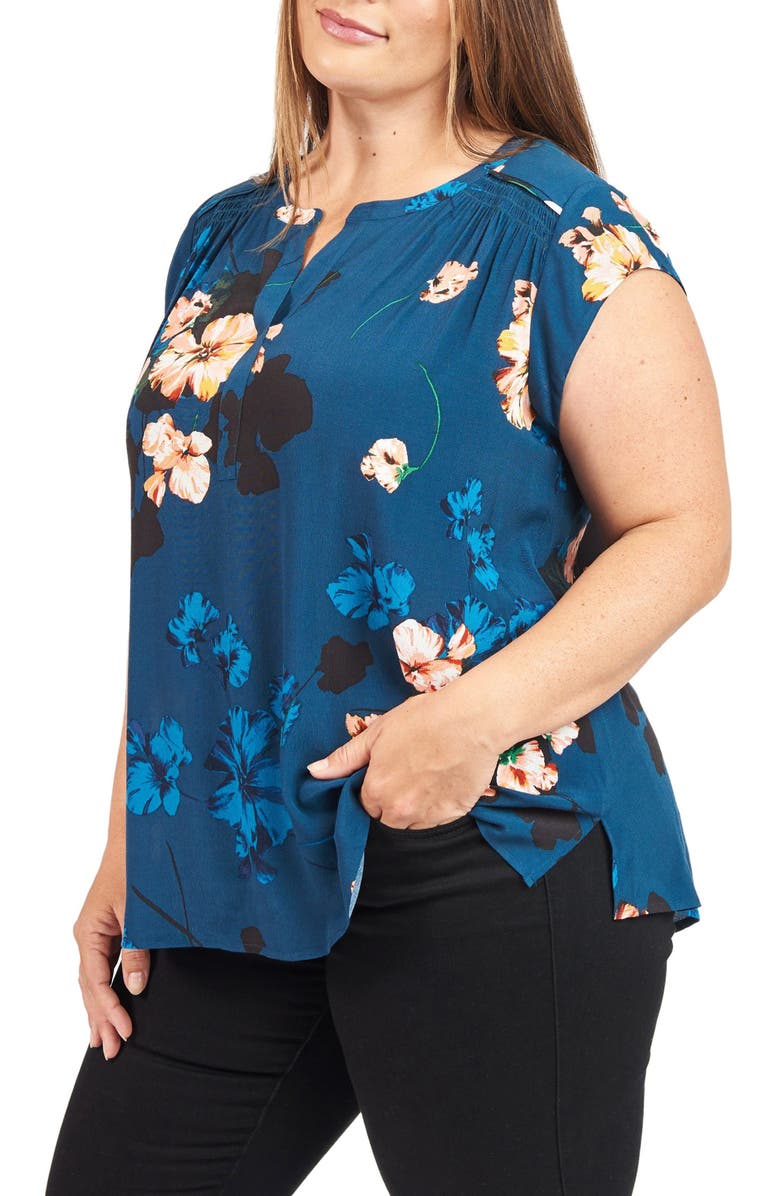 DR2 by Daniel Rainn Daniel Rainn Floral Split Neck Top, Alternate, color,