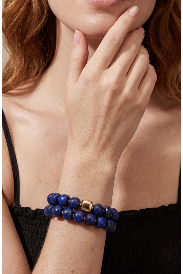 Lapis Lazuli Power Bead Bracelet Stack, Alternate, color, LAPIS