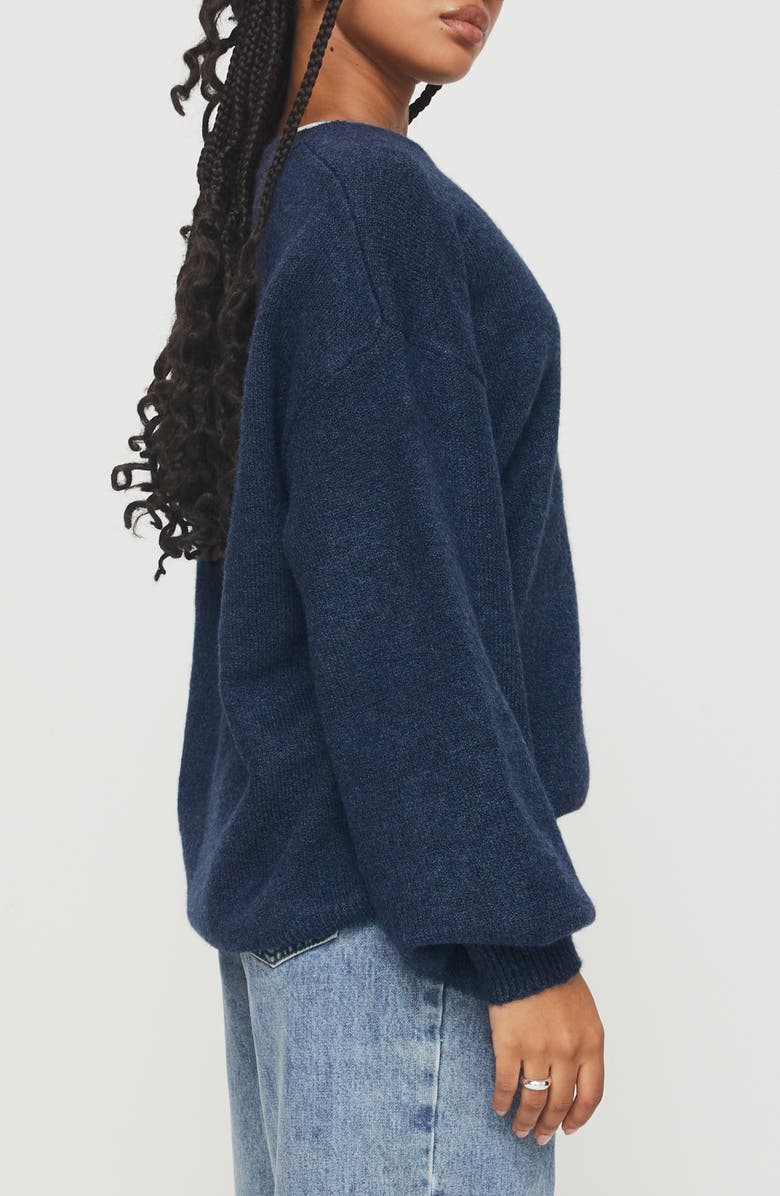 Princess Polly Ryanna Oversize Crewneck Sweater, Alternate, color, Navy