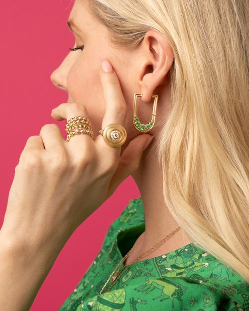 Campbell + Charlotte Evolve Bubble Hoop In Gold