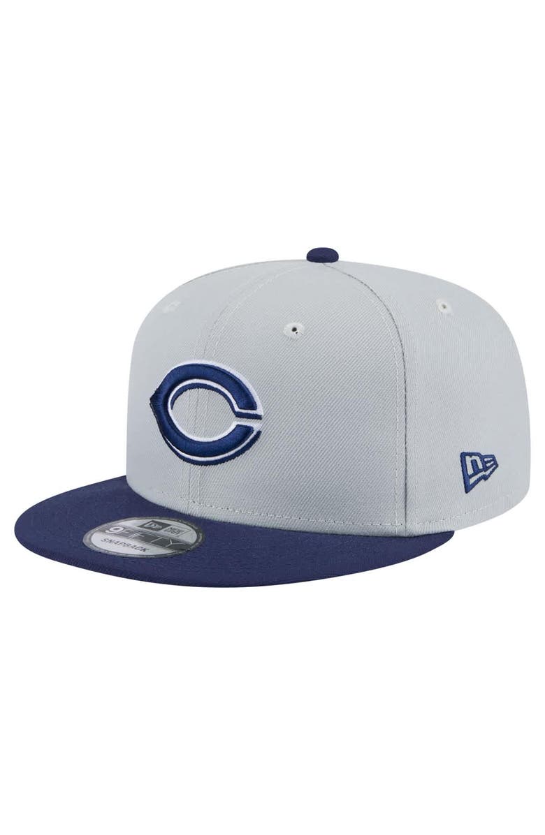 New Era Men's New Era Gray/Navy Cincinnati Reds 2-Tone Color Pack 9FIFTY Snapback Hat, Main, color,