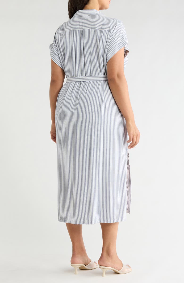 MAX STUDIO Short Sleeve Belted Maxi Shirtdress, Alternate, color, Indcrtas