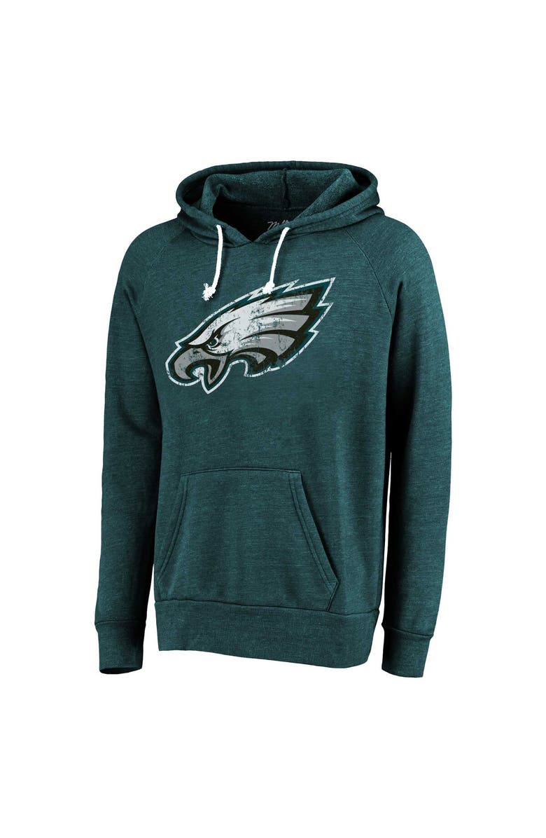 Majestic Threads Men's Majestic Threads Jalen Hurts Midnight Green Philadelphia Eagles Name & Number Tri-Blend Pullover Hoodie, Alternate, color, Green