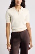 Open Edit Short Sleeve Polo Sweater