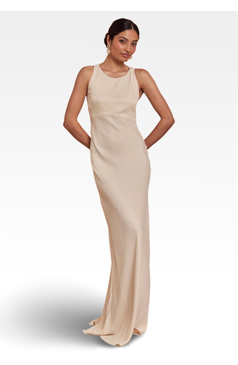 Maids to Measure Coco Satin Dress, Main, color, Champagne Ivory