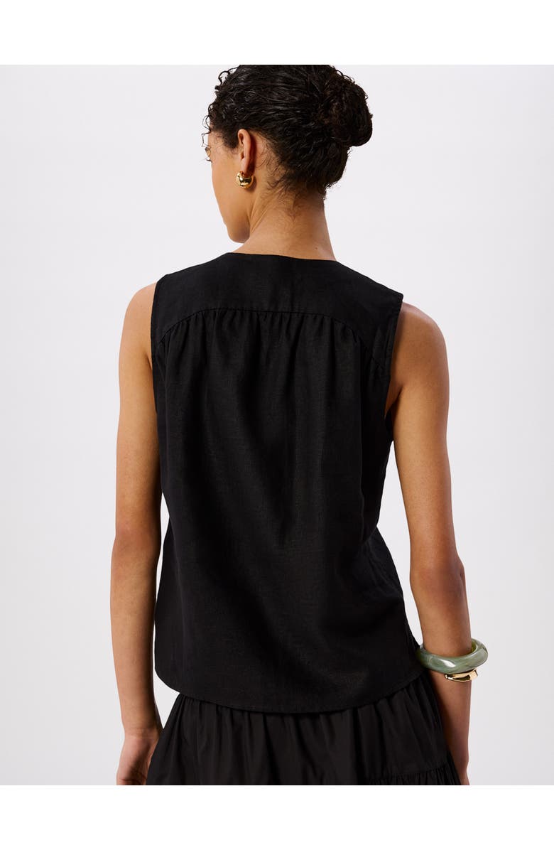 Whistles Laura Linen Tank, Alternate, color, Black