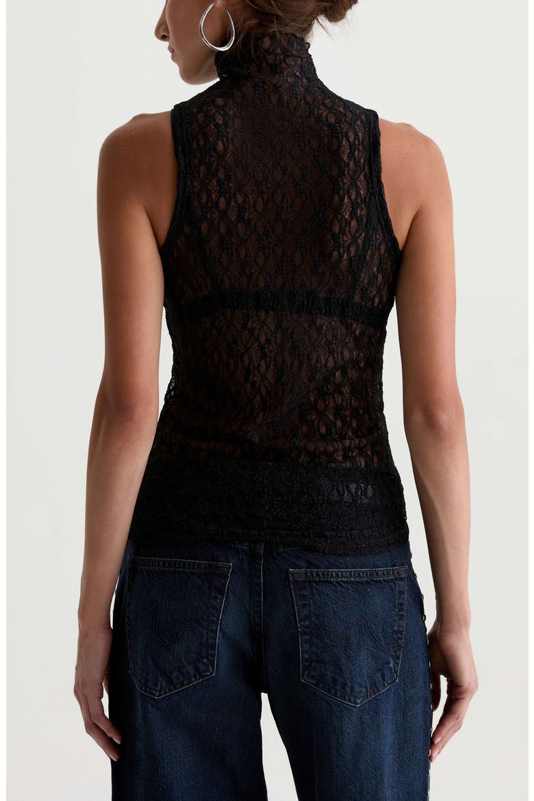 Faey Mock Neck Lace Tank, Alternate, color, SUPER BLACK