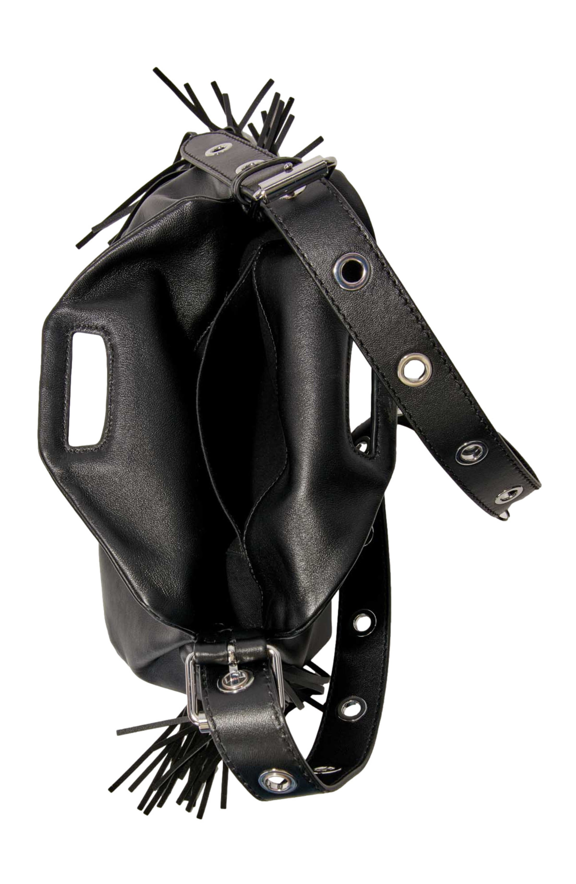 maje Smooth leather Miss M bag, Alternate, color, Black