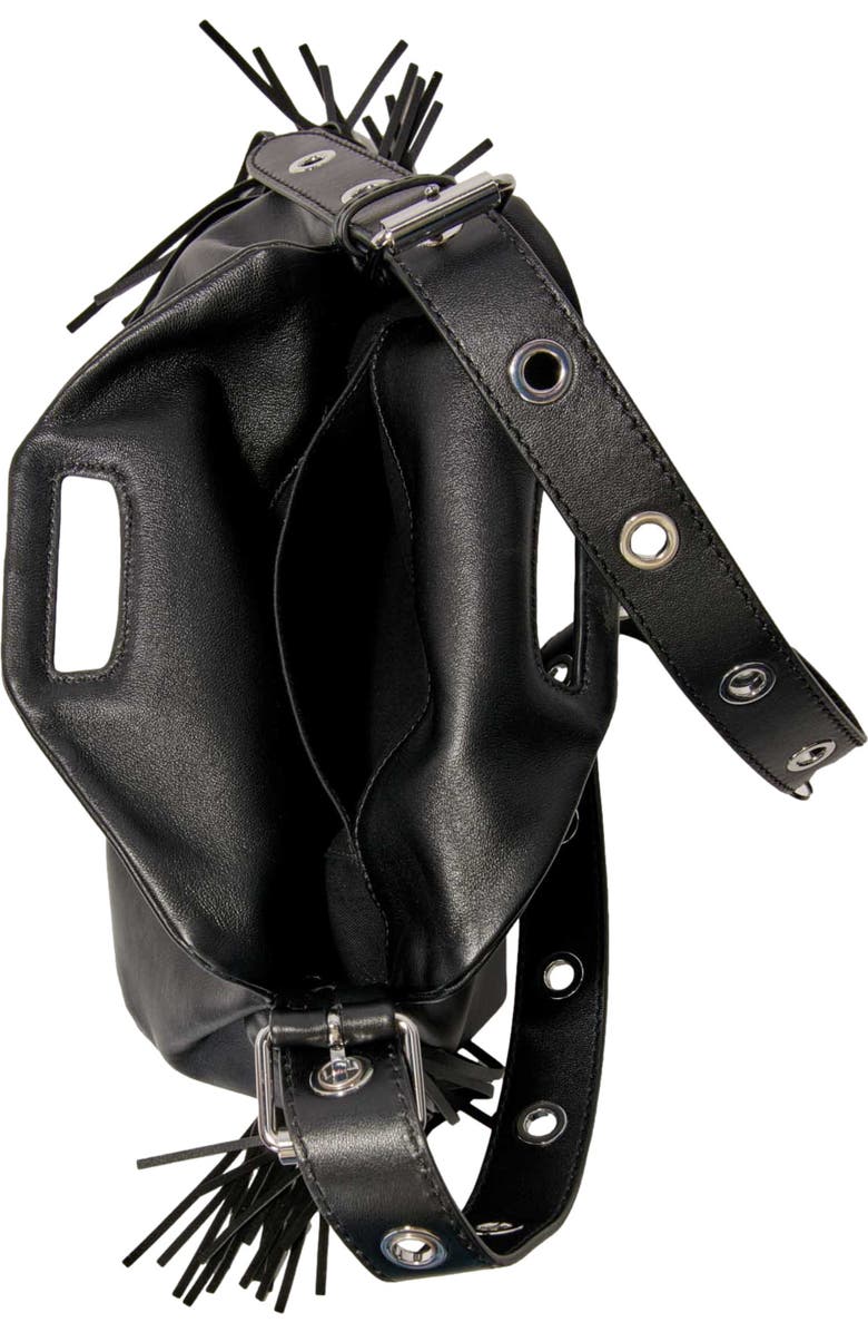 maje Smooth leather Miss M bag, Alternate, color, Black