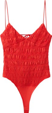 MANGO Shirred Sleeveless Bodysuit
