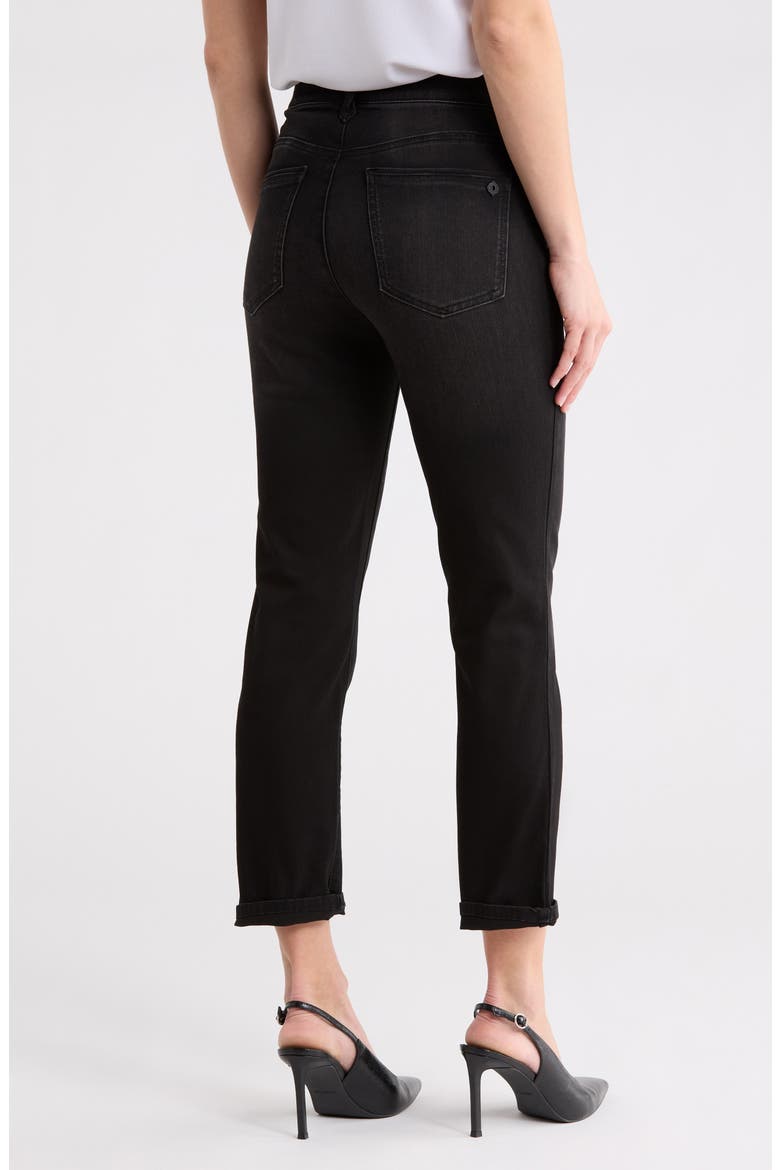'Ab'Solution High Waist Straight Leg Jeans, Alternate, color, BLACK