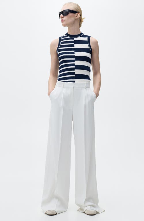 Mango Stripe Sweater Tank In Blue