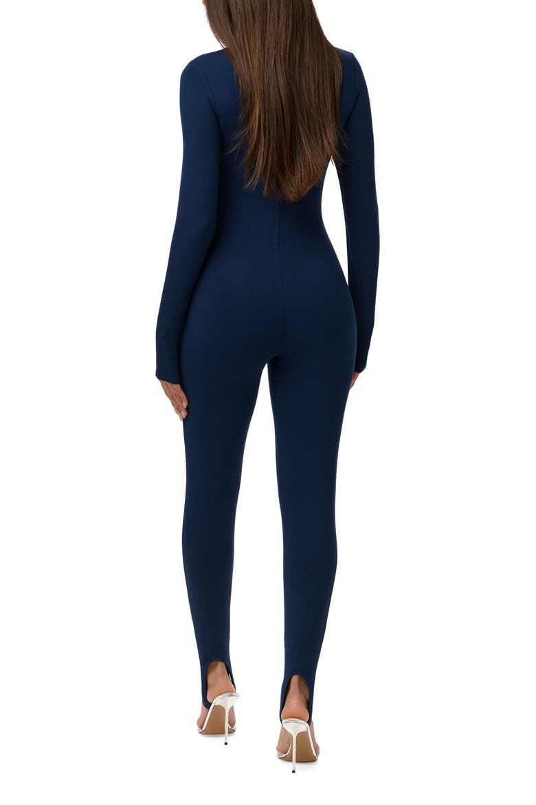 Butter Long Sleeve Stirrup Jumpsuit, Alternate, color, NAVY BLUE