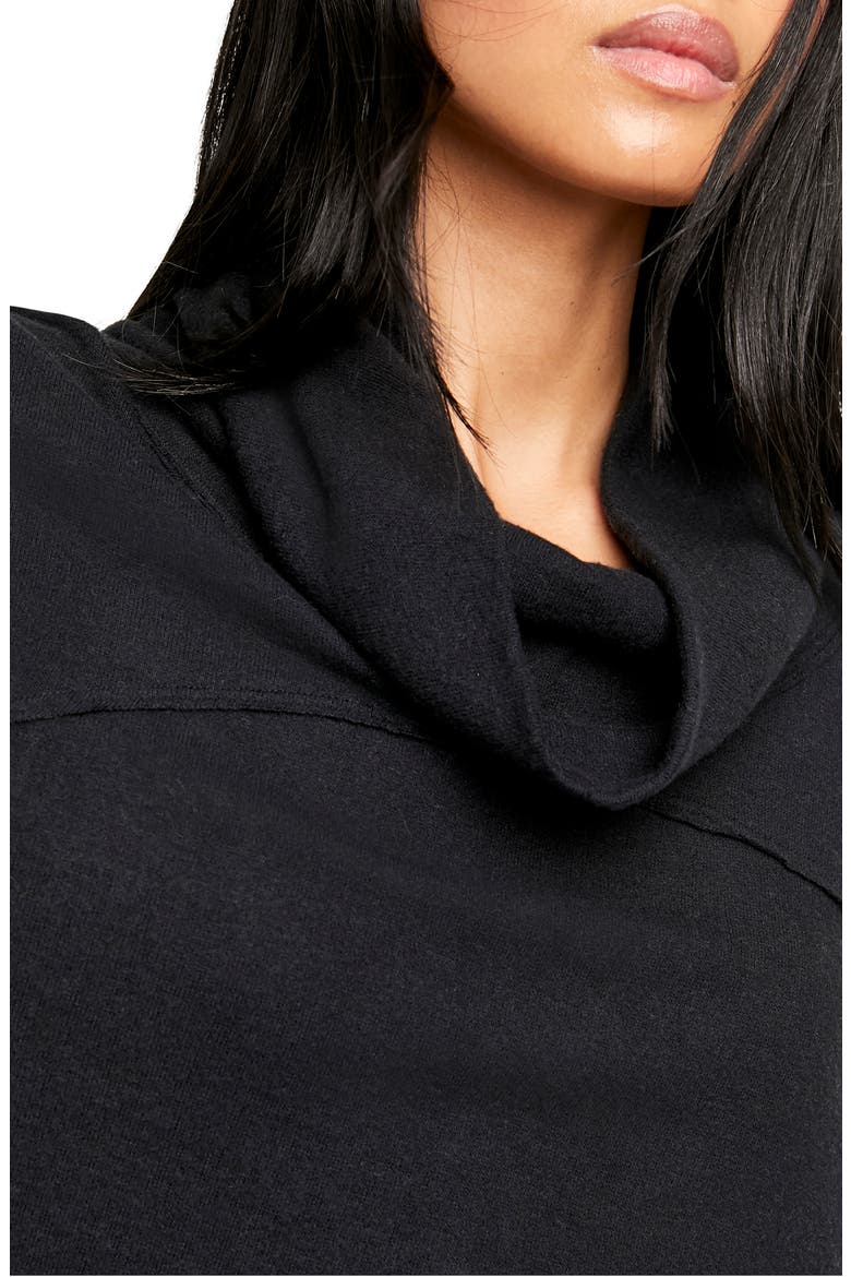 Cozy Time Funnel Neck Top, Alternate, color, BLACK