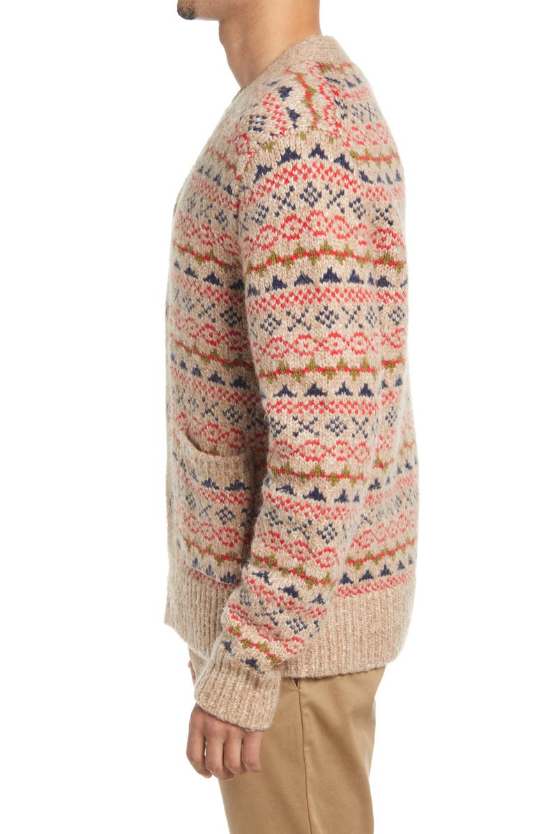 Alex Mill Fair Isle V-Neck Cardigan, Alternate, color, 