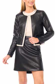 Halogen® Tipped Faux Leather Jacket