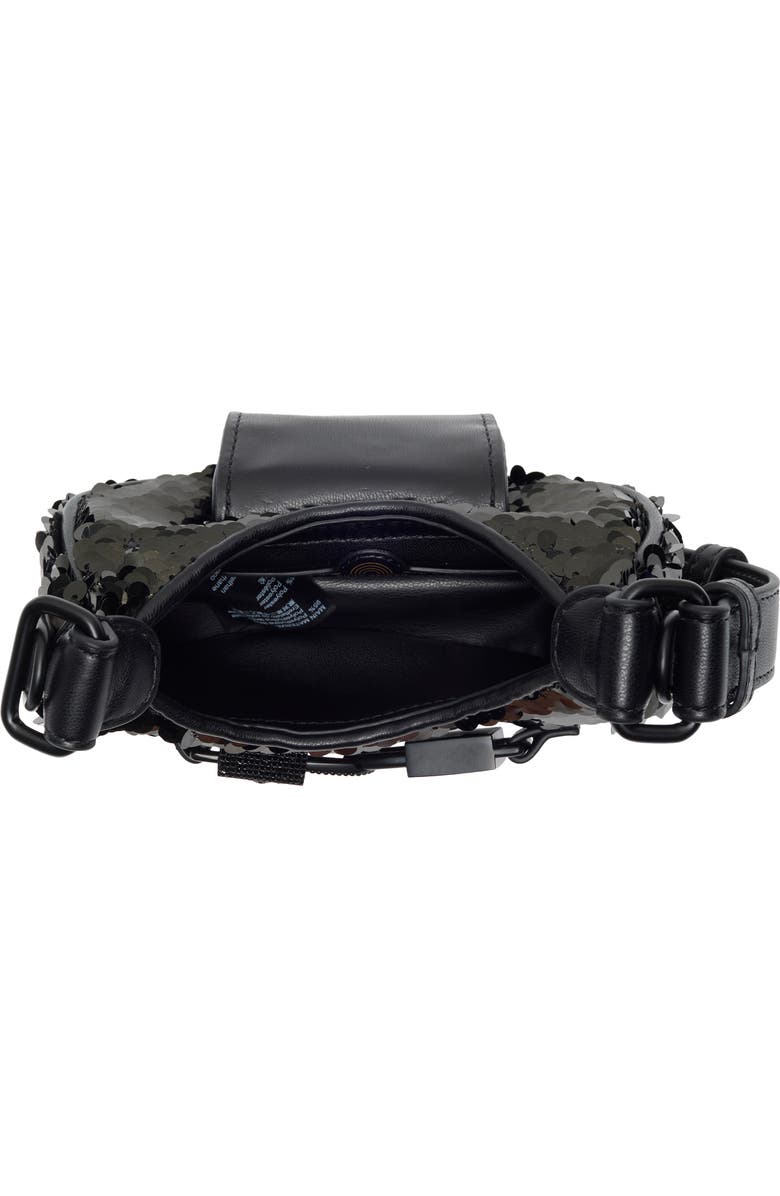 Kurt Geiger London Micro Kingsley Sequin Hobo Bag, Alternate, color, Black