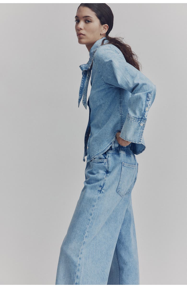 H&M Belted Paper Bag Jeans, Alternate, color, 