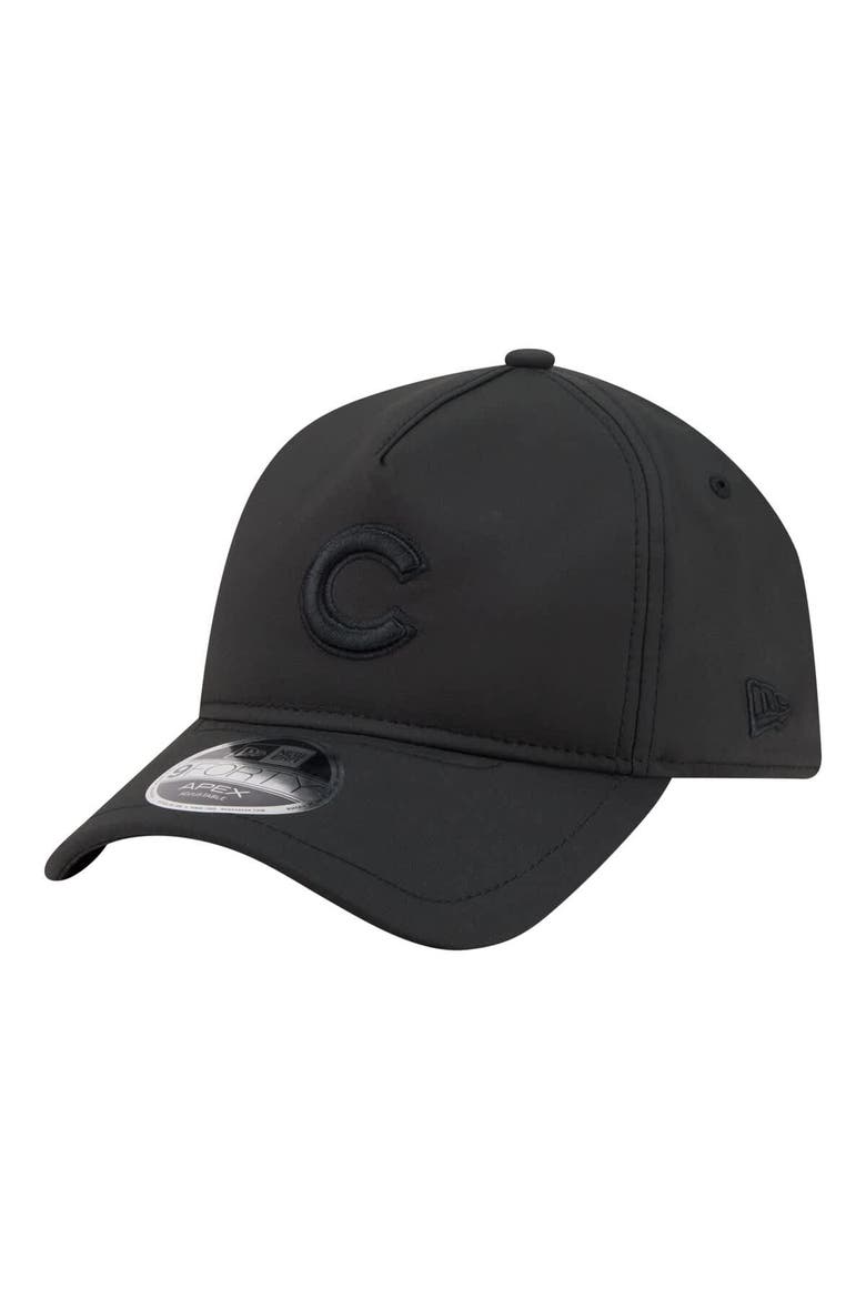 Men's New Era  Black Chicago Cubs Injection Apex 9FORTY Adjustable Hat, Main, color, Black