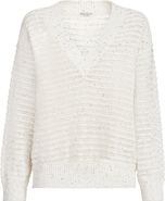 Brunello Cucinelli Sweater with openwork stripes