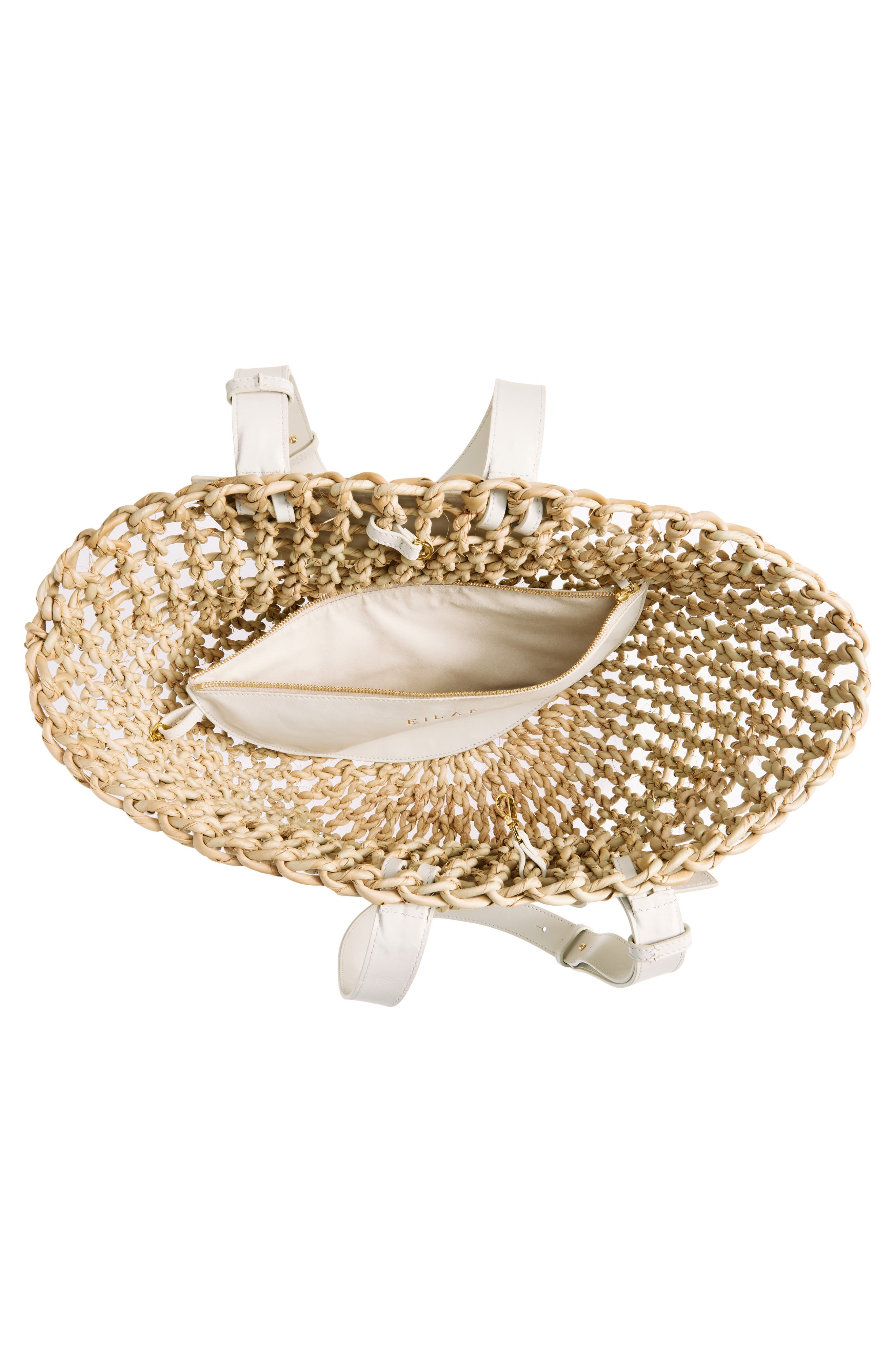 Large Dom Woven Palm Straw Tote, Alternate, color, OFF WHITE