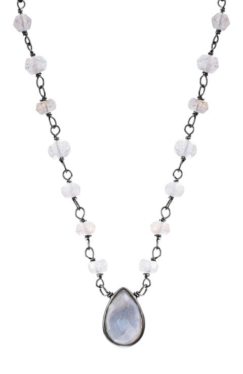 Labradorite Rosary Pear Necklace