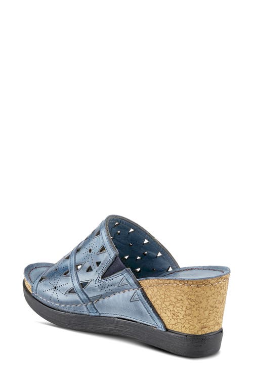 Spring Step Fusa Wedge Slide Sandal In Blue