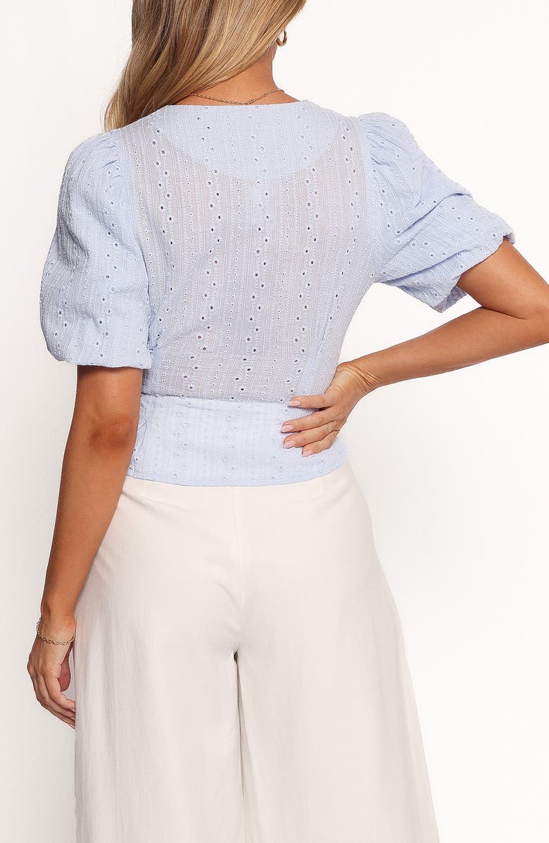 Petal & Pup Yuva Eyelet Crop Top, Alternate, color, Cornflower Blue