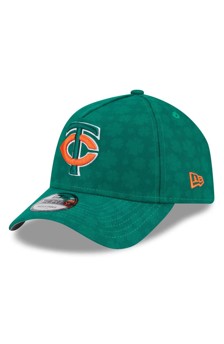 New Era Men's New Era Kelly Green Minnesota Twins St. Patrick's Day A-Frame 9FORTY Adjustable Hat, Main, color, Kelly Green