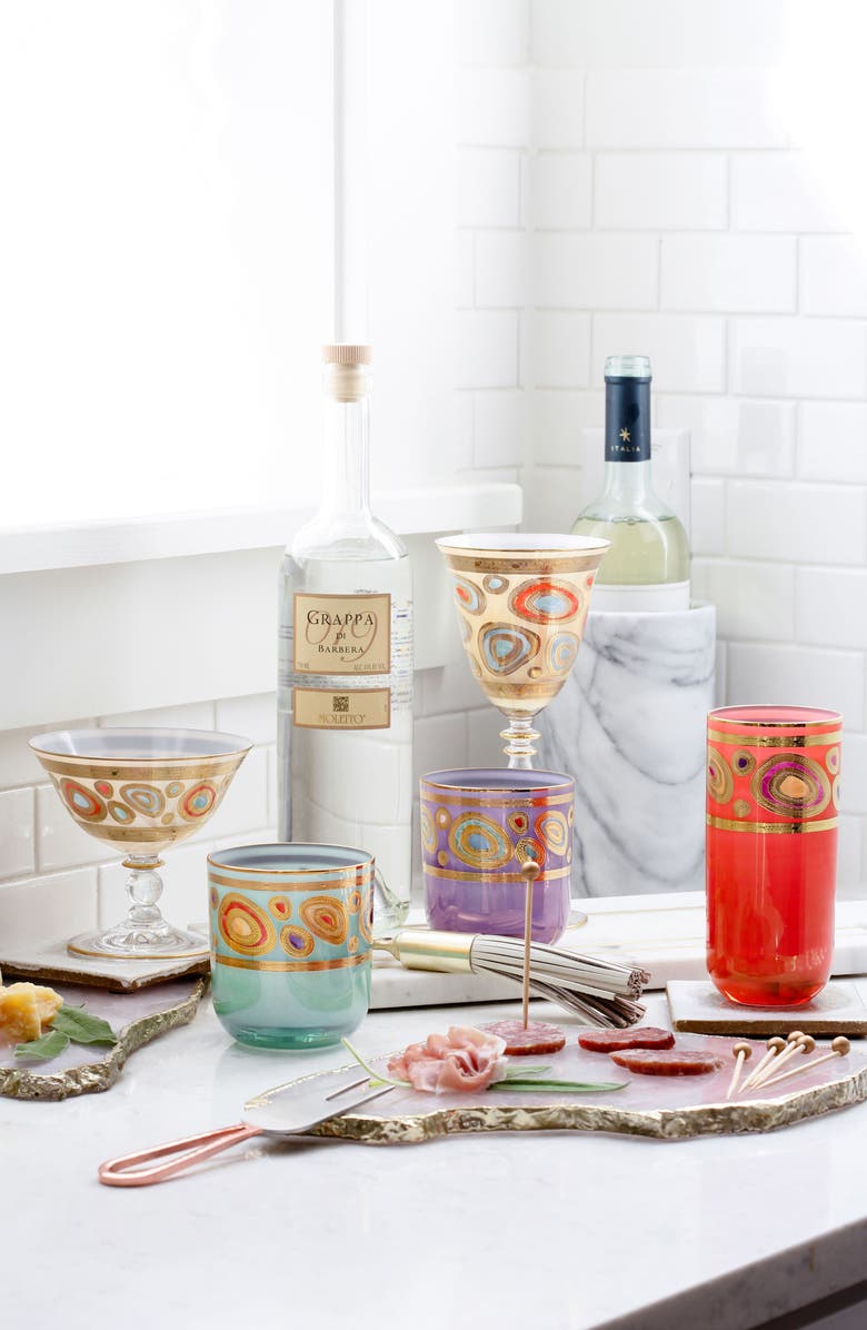 VIETRI Regalia Double Old-Fashioned Glass, Alternate, color, Cream