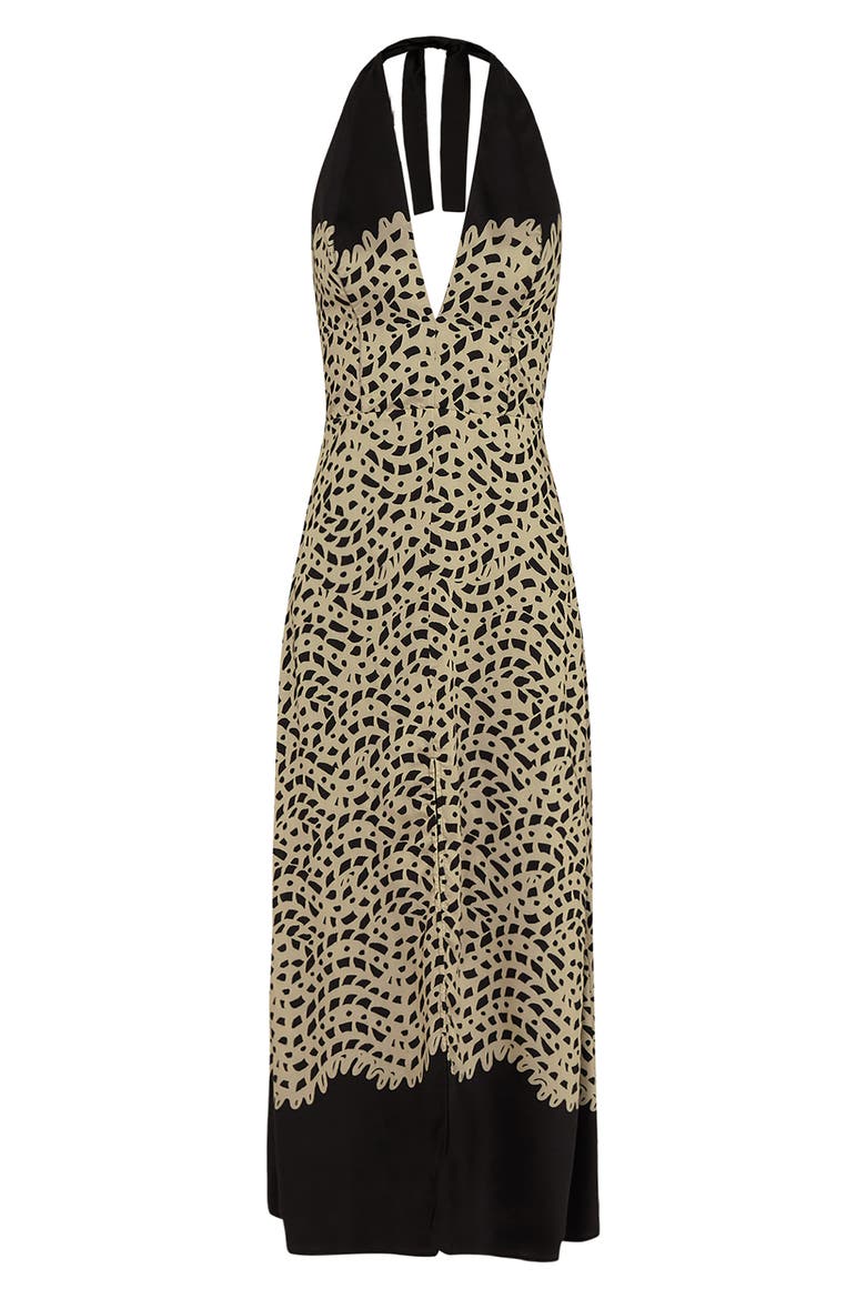 Poeme Tyla Halter Neck Cover-Up Dress, Alternate, color, BEIGE MULTI