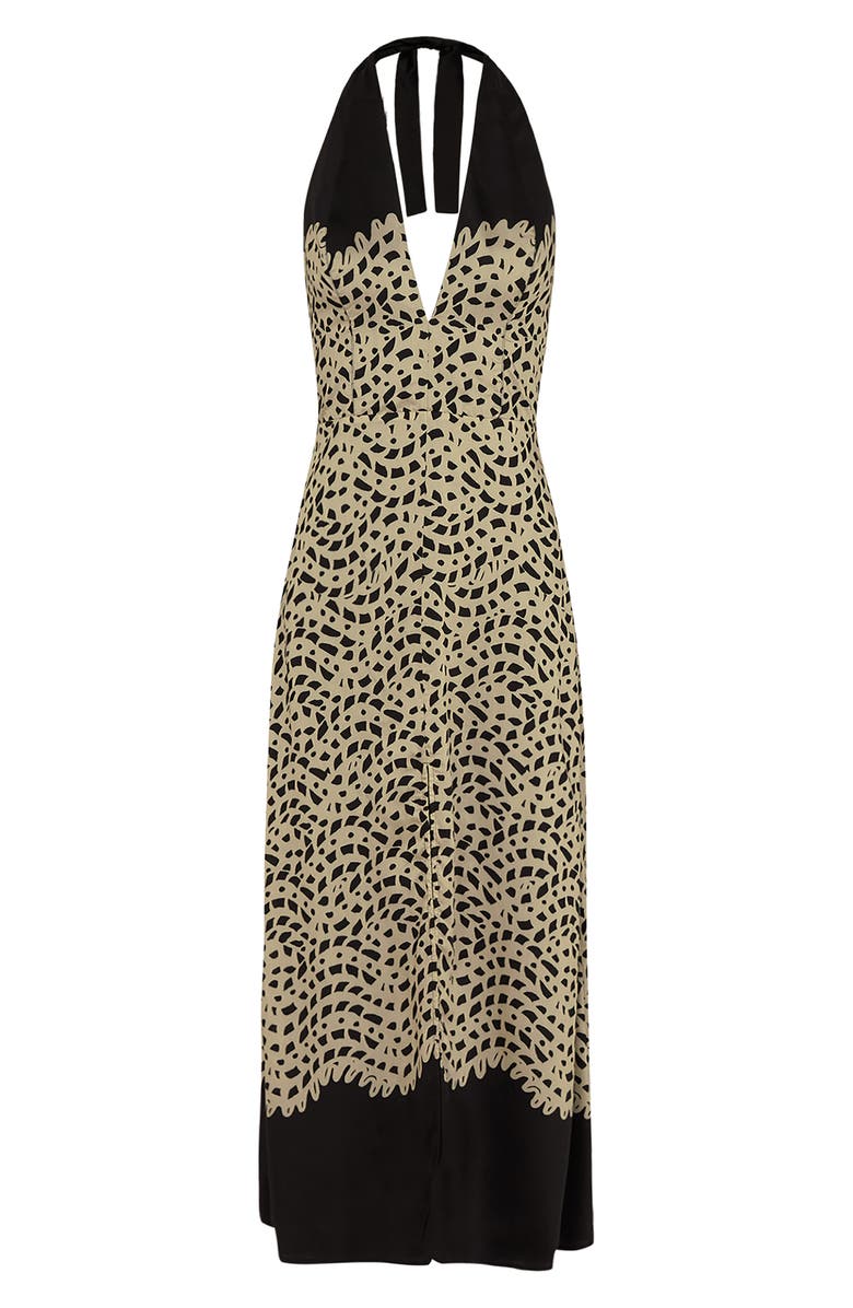 ViX Paula Hermanny Poeme Tyla Halter Neck Cover-Up Dress, Alternate, color, Beige Multi