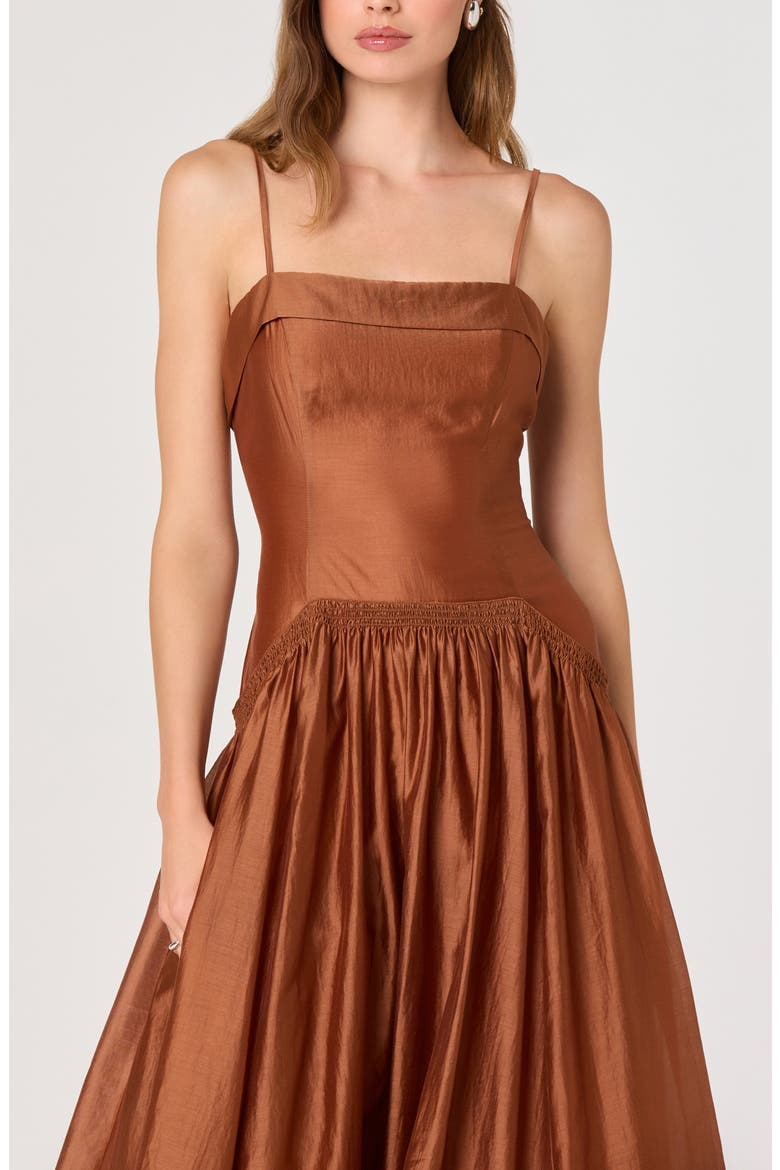 Ovina Party Dress, Alternate, color, SPICE BROWN