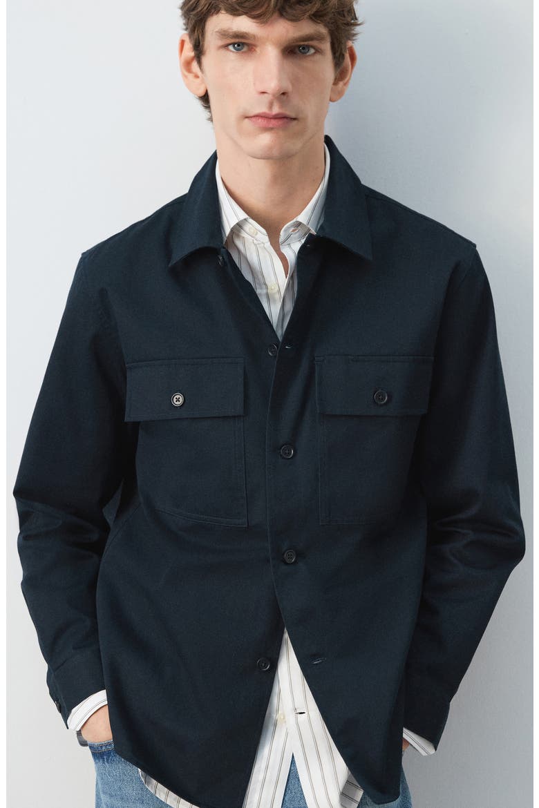 Cotton Overshirt, Alternate, color, DARK NAVY