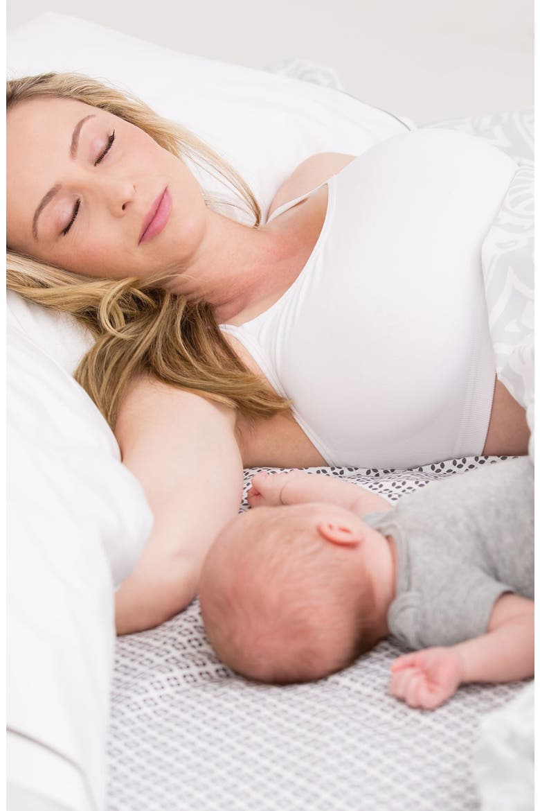 Ingrid & Isabel® Seamless Maternity Sleep Bra, Alternate, color, WHITE