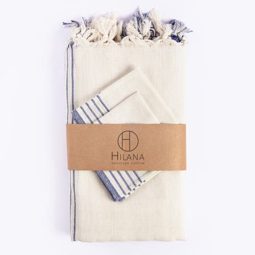 Eco Hilana Sustainable Kayseri Tablecloth Set In Blue