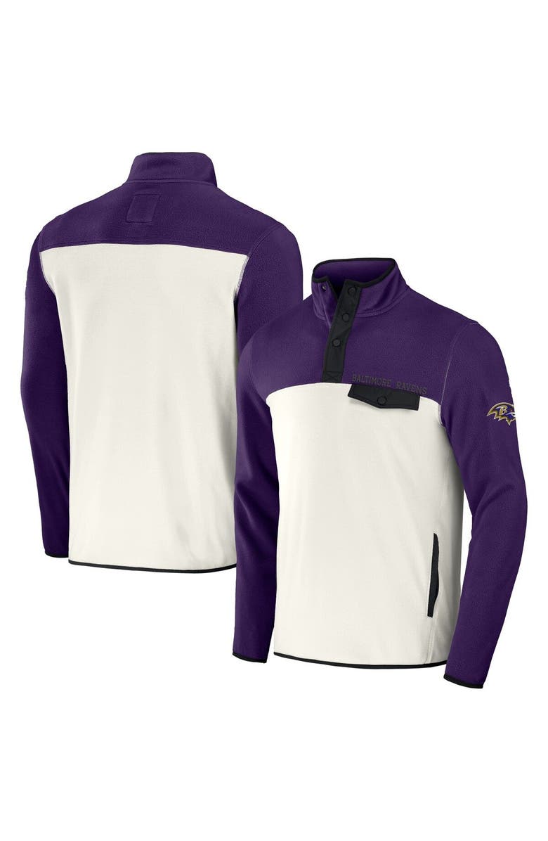 NFL X DARIUS RUCKER Men's NFL x Darius Rucker Collection by Fanatics Purple/Cream Baltimore Ravens Micro Fleece Quarter-Snap Jacket, Main, color, 