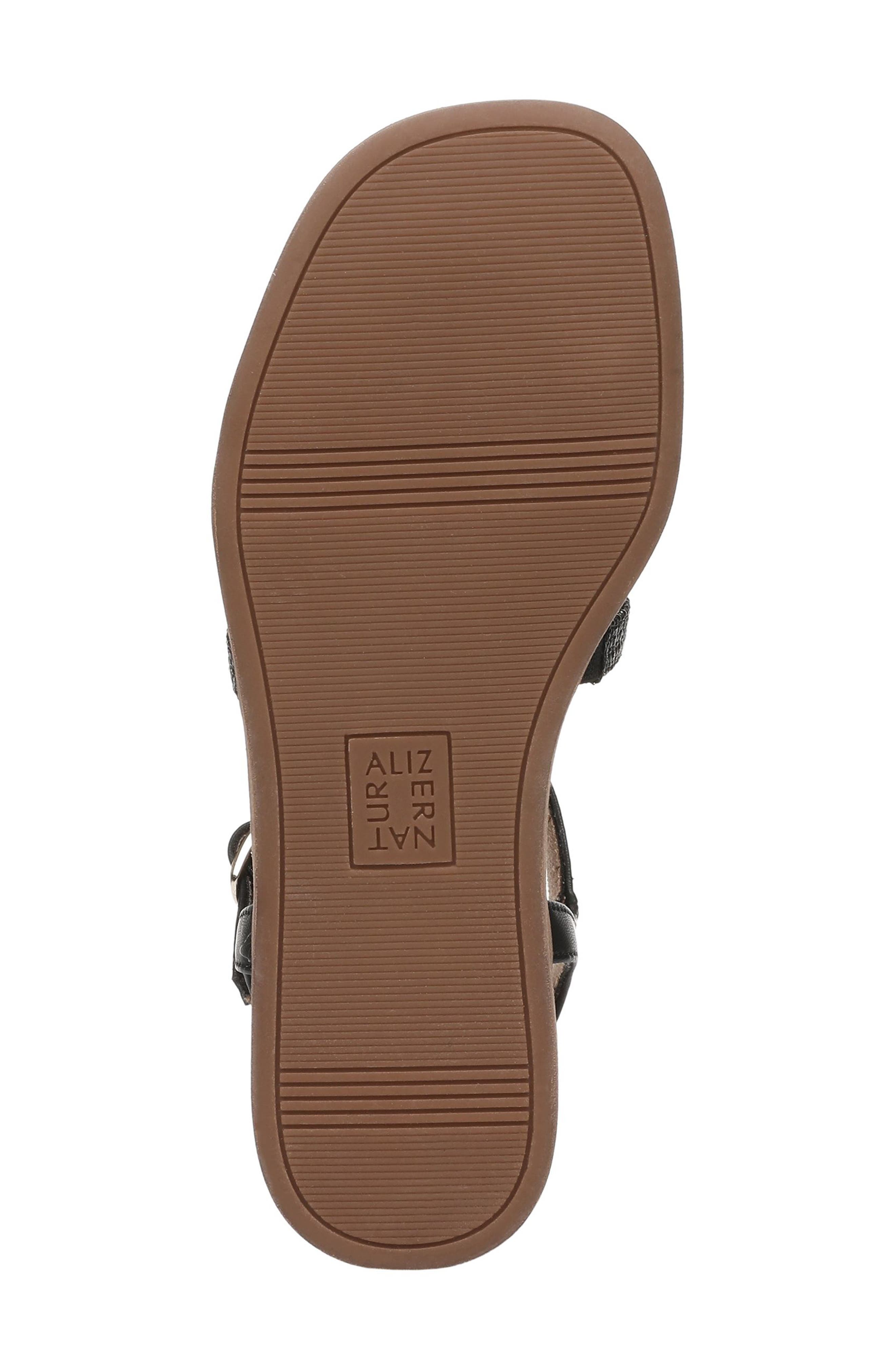 Naturalizer Julia Sandal, Alternate, color, Black Faux Raffia