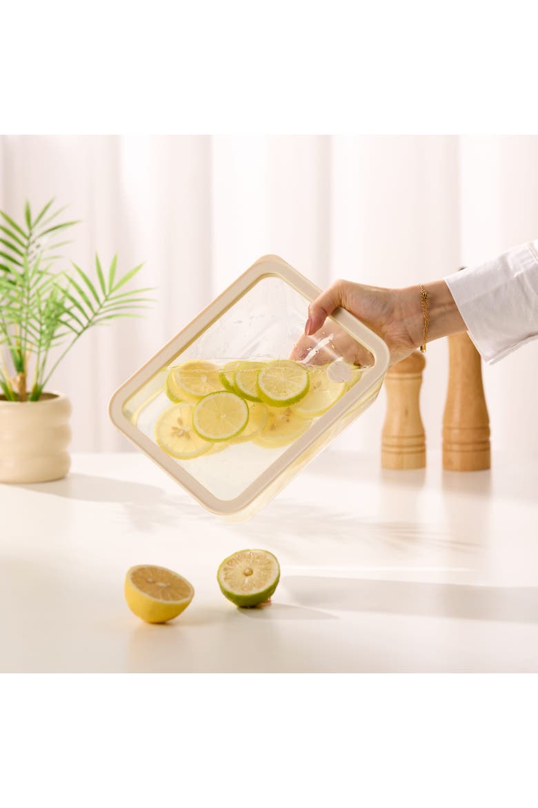 Glass Storage Container Set, with Lids - Set of 3, Alternate, color, Clear